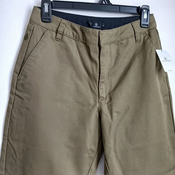 Volcom So Chickie High Rise Pants Olive Green, Womens Size 26 - Picture 3 of 12